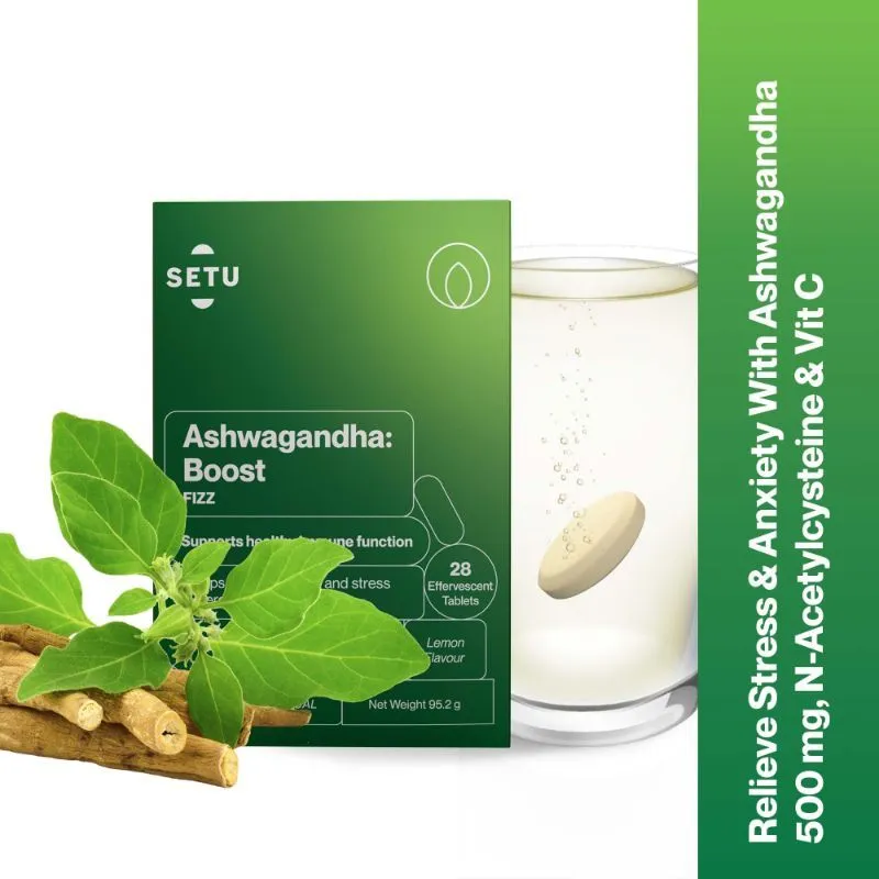 Setu Ashwagandha: Boost Effervescent Tablets - Lemon Flavour