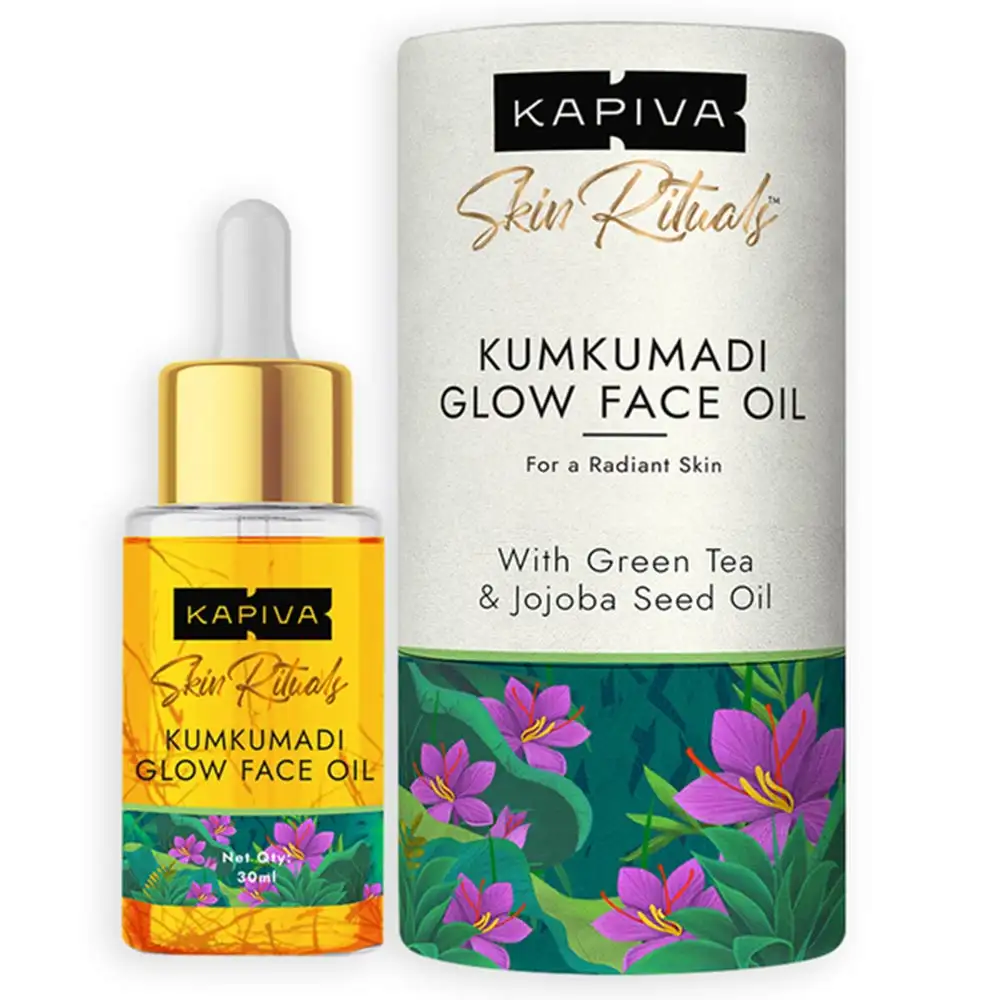 Kapiva Kumkumadi Glow Face Oil,  30 ml  with Green Tea & Jojoba Seed Oil