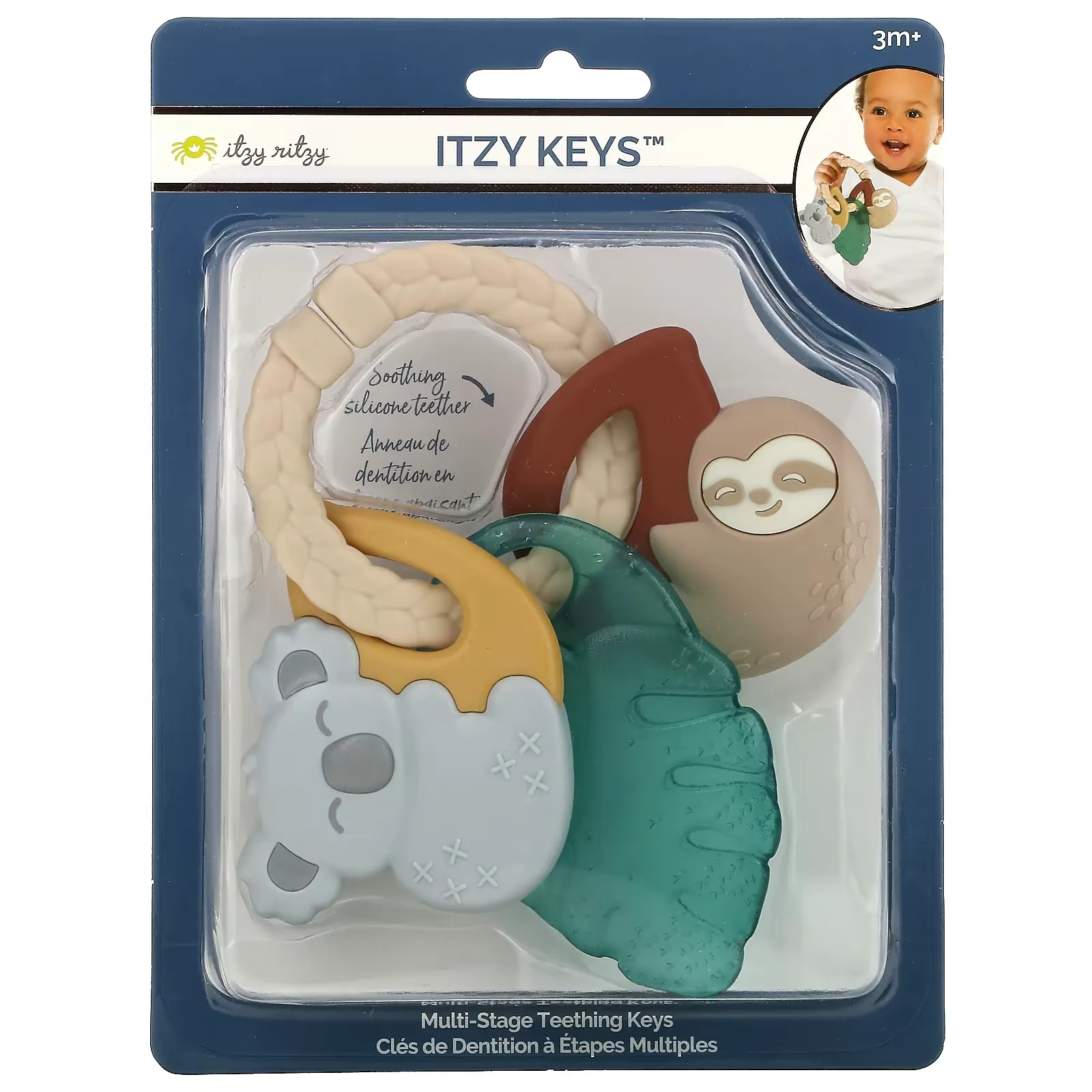 Itzy Keys, Multi-Stage Teething Keys, 3+ Months, Tropical, 1 Count