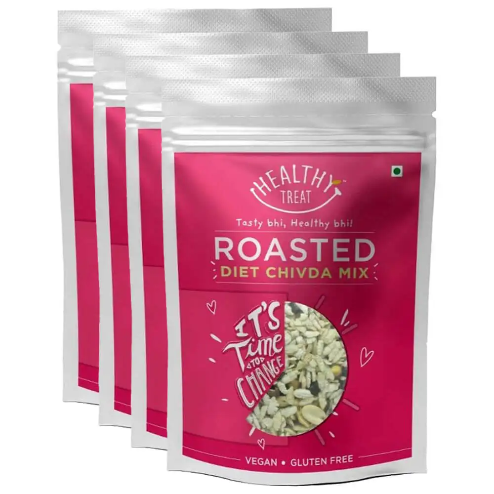 Healthy Treat Roasted Chivda Mix (Pack of 4),  Each 150g Unflavoured  0.600 kg