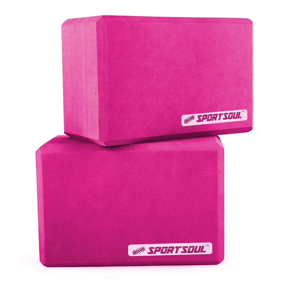 SportSoul Classic Yoga Block,  Pink (Pack of 2)  22 x 15 x 10 cm