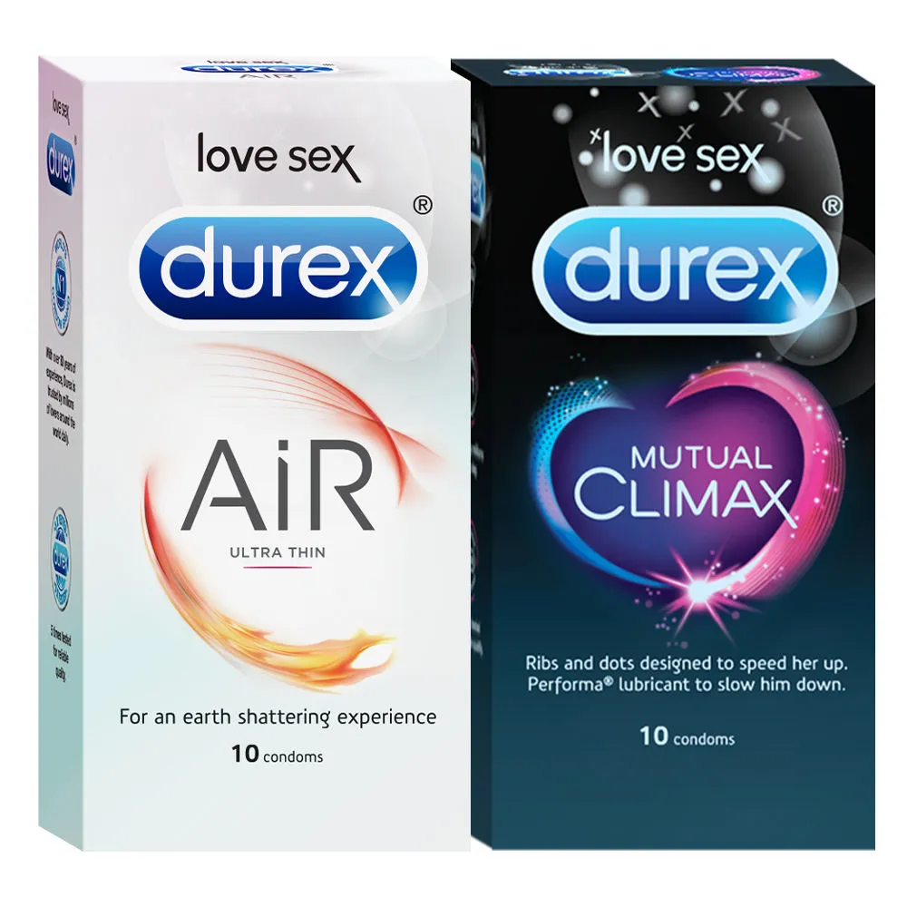 Durex Air Ultra Thin Condoms & Mutual Climax Condoms for Men and Women