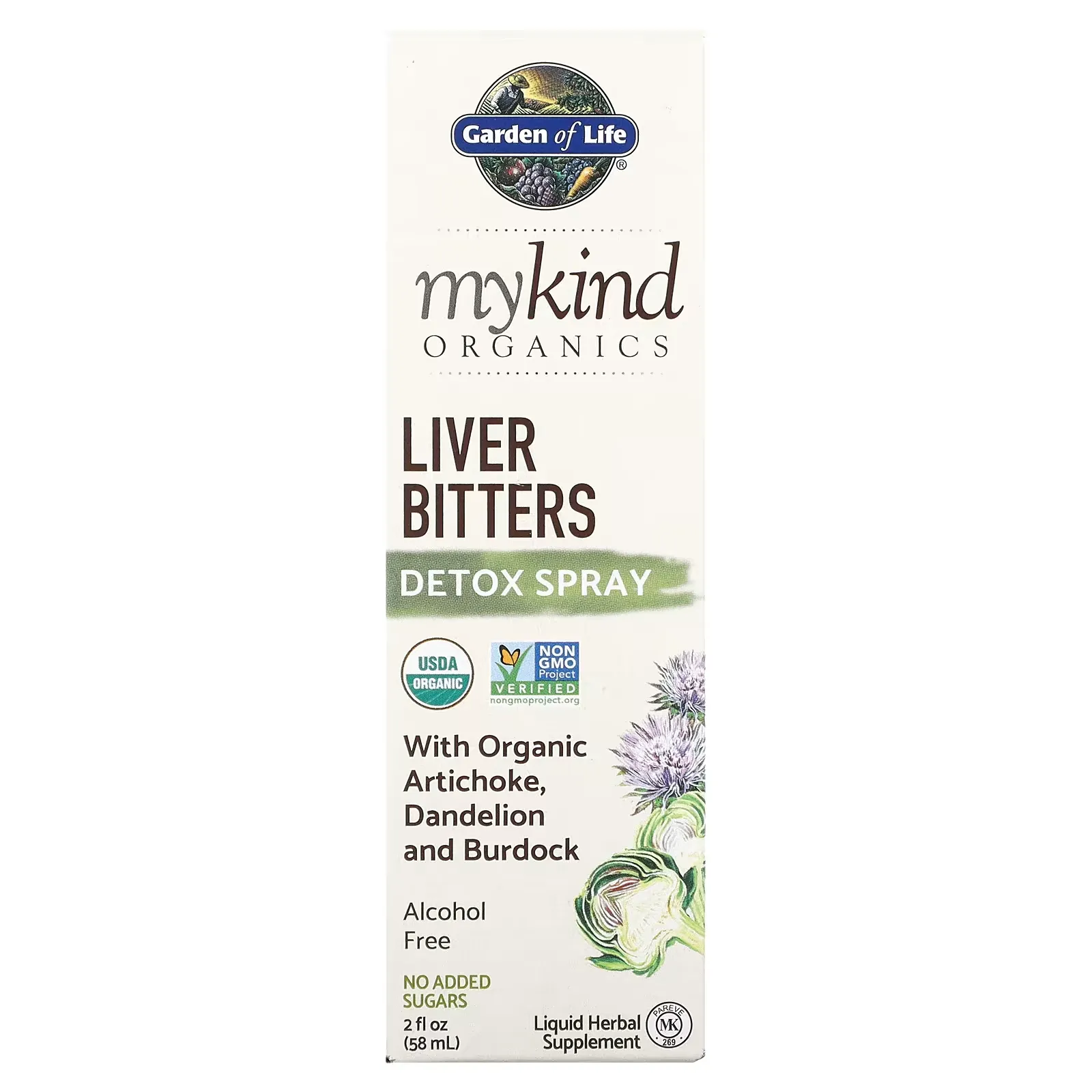 MyKind Organics, Liver Bitters Detox Spray, Alcohol Free, 2 fl oz (58 ml)