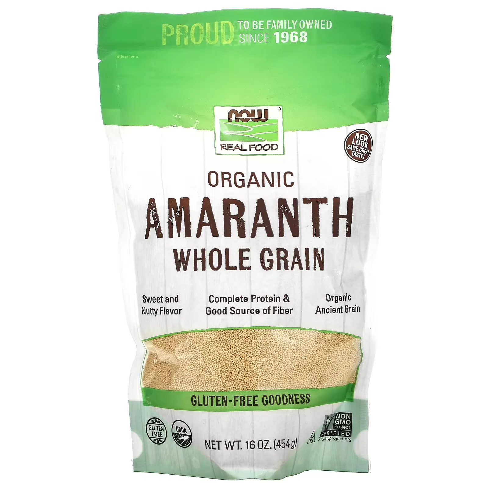 Organic Amaranth, Whole Grain, 16 oz (454 g)