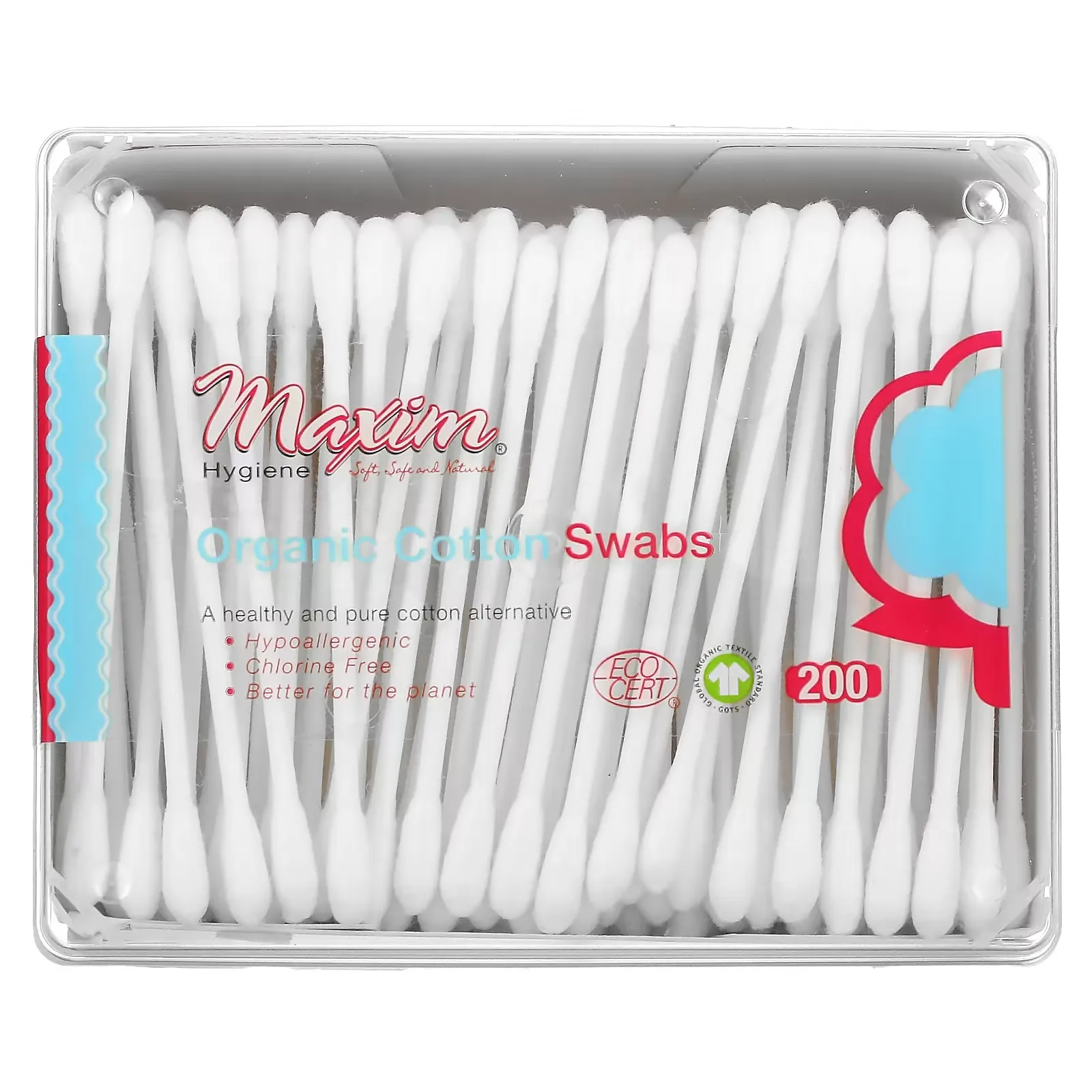 Organic Cotton Swabs, 200 Count