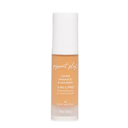 Pigment Play 3-in-1 Cover + Enhance + Nourish Foundation & Concealer - 01 Light Natural