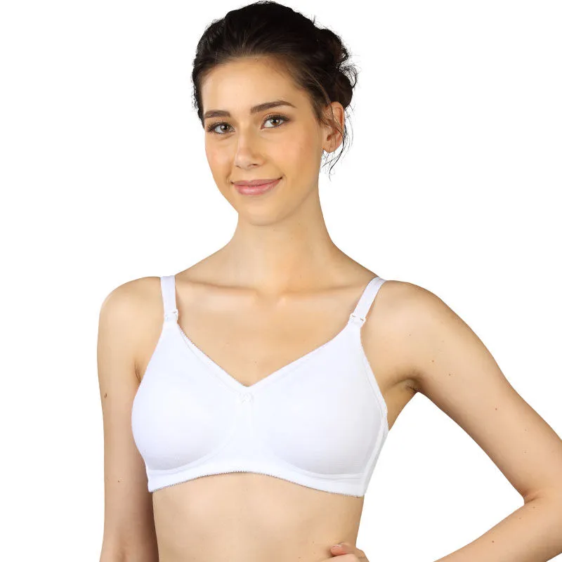 Triumph Mamabel Wireless Non Padded Comfortable Support Cotton Maternity Bra - White (38B)