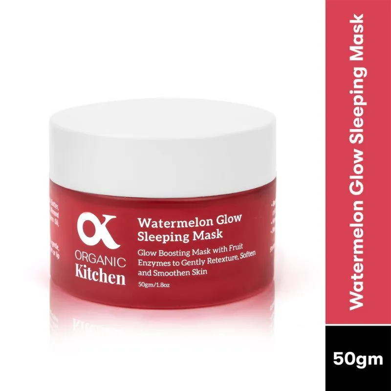 Organic Kitchen Watermelon Glow Sleeping Mask With Hyaluronic Acid For Smooth Skin