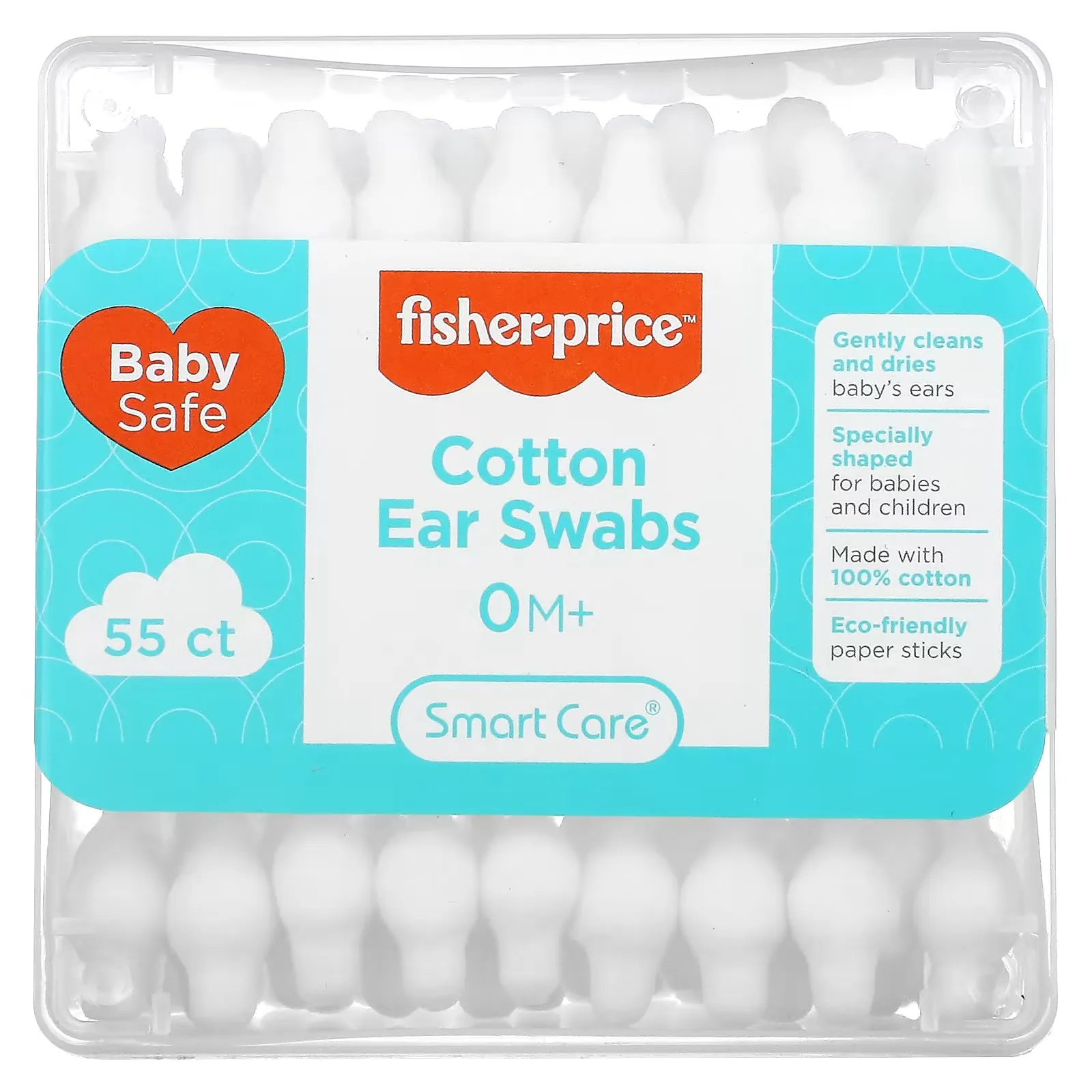 Cotton Ear Swabs, 0+ Months, 55 Count