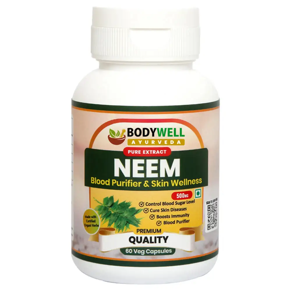 Bodywell Neem Pure Extract 500 mg,  60 veggie capsule(s)