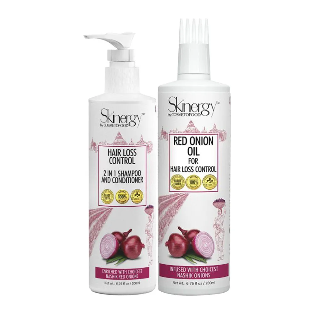 Cosmetofood Skinergy Hair Loss Control Combo Kit with 2 In1 Shampoo & Conditioner + Hair Oil