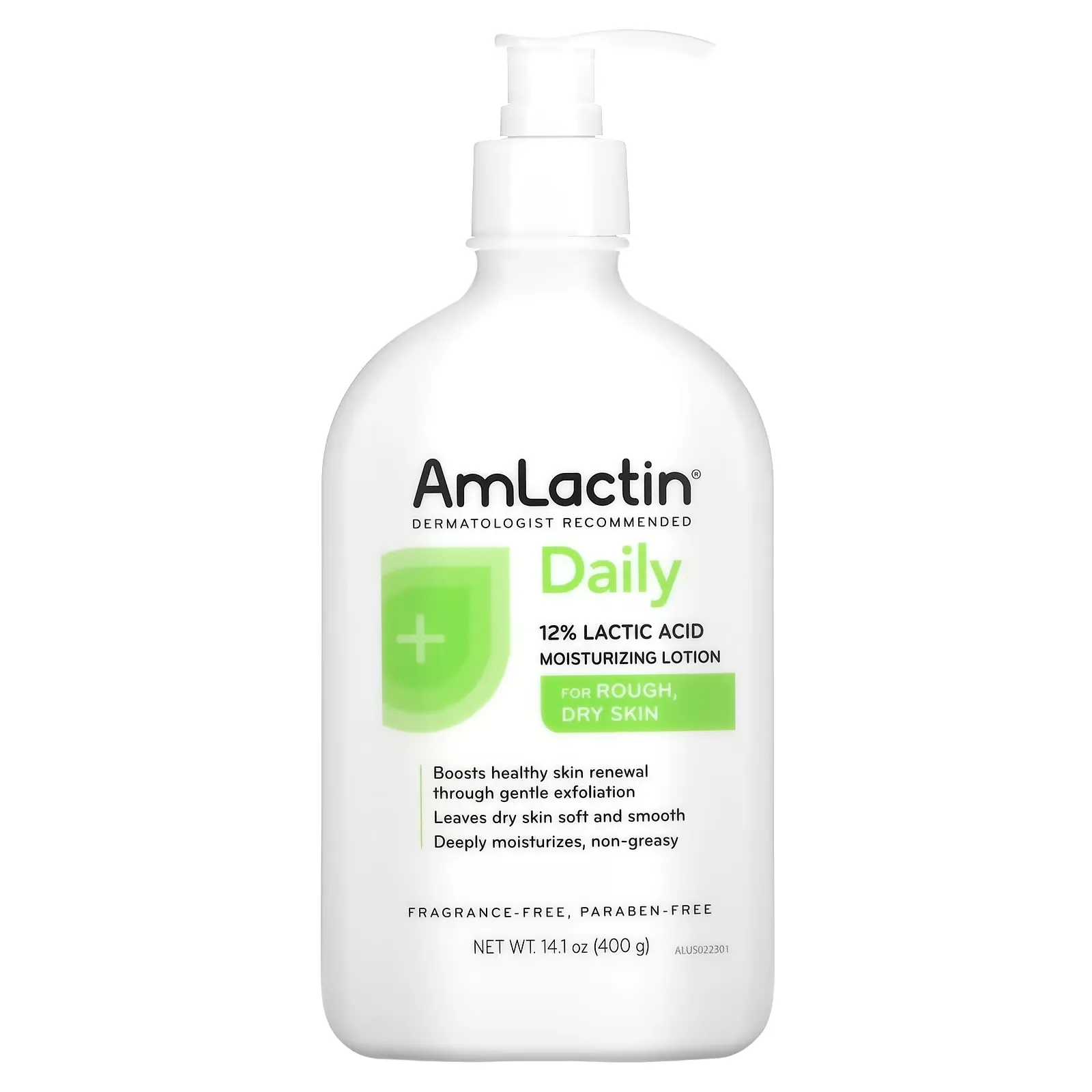 Daily, 12% Lactic Acid Moisturizing Lotion, Fragrance Free, 14.1 oz (400 g)