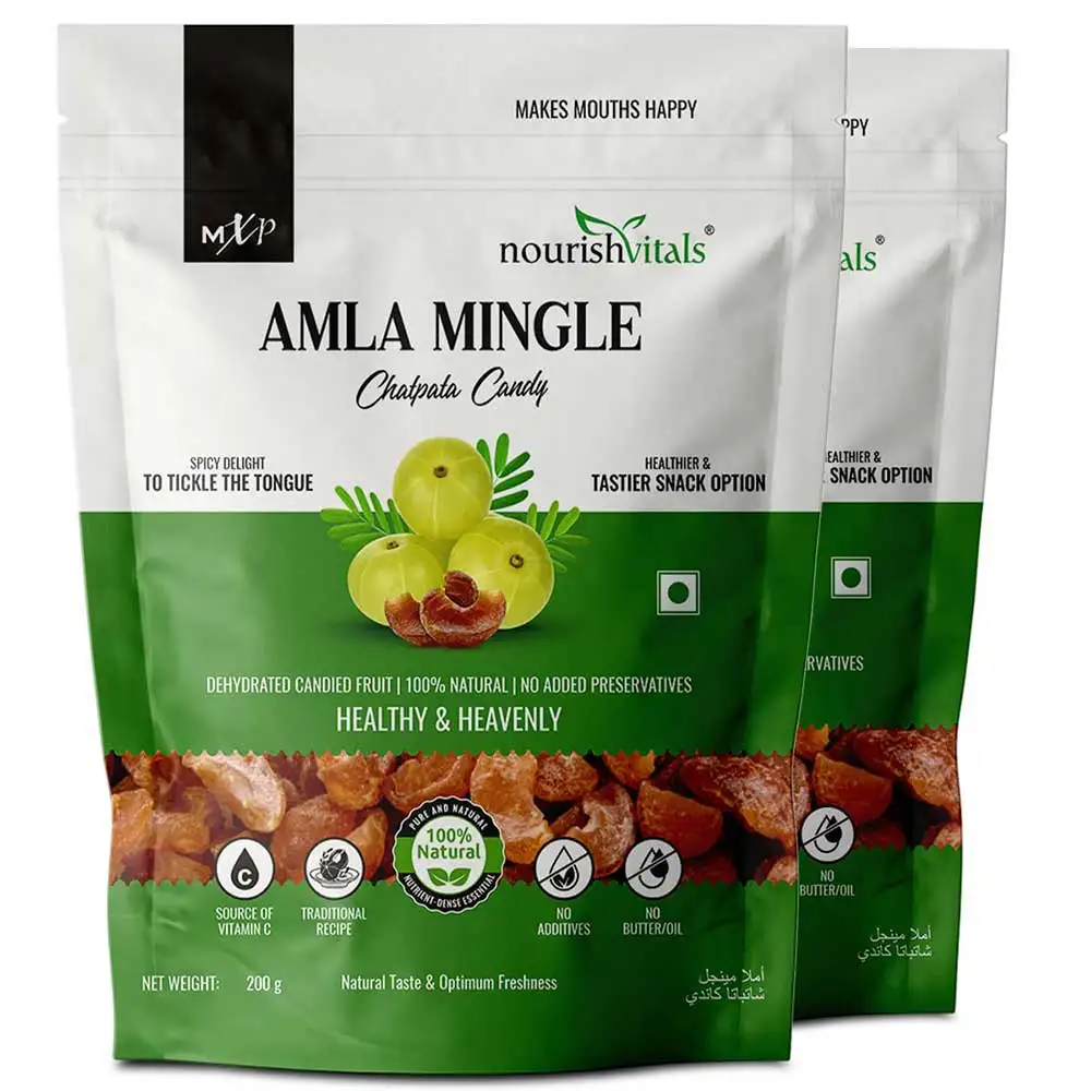 NourishVitals Amla Candy,  Mingle Chatpata Pack of 2  0.200 kg