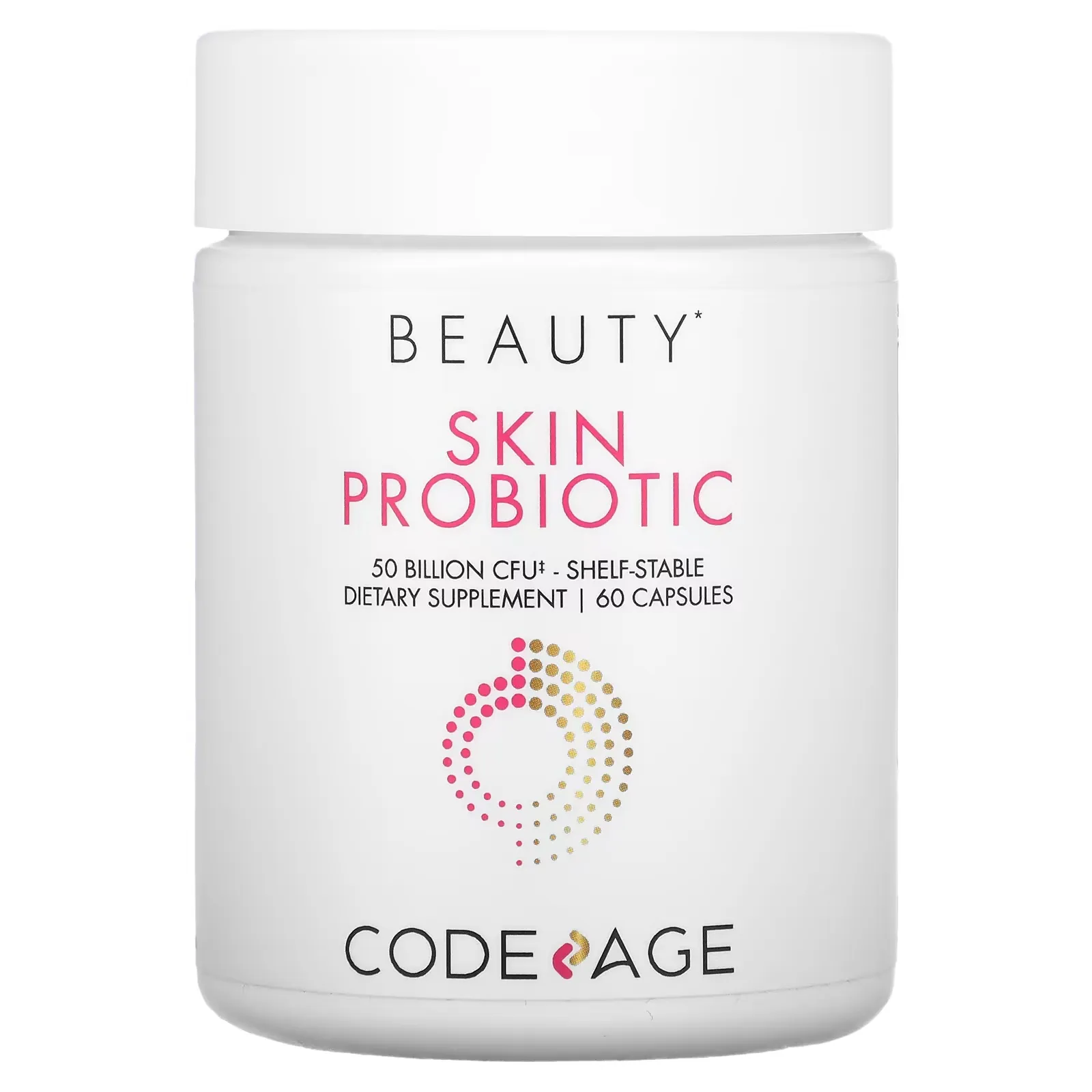 Skin Probiotic, Shelf-Stable, 50 Billion CFU, 60 Capsules