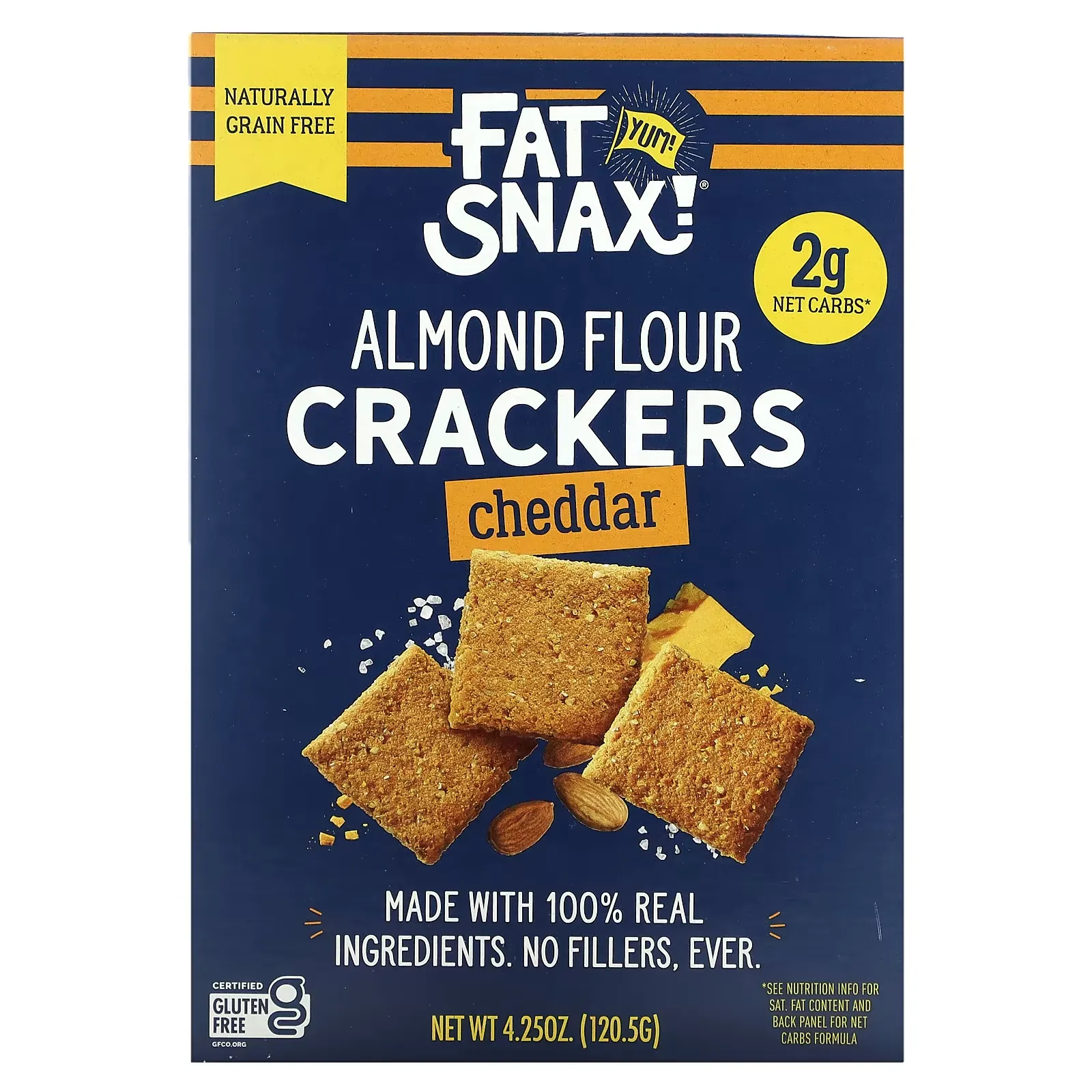 Almond Flour Crackers, Cheddar, 4.25 oz (120.5 g)