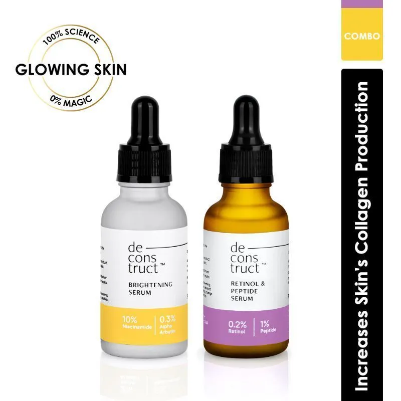 Deconstruct Am Pm Young & Glowing Skin Duo - Brightening Serum + Retinol & Peptide Serum