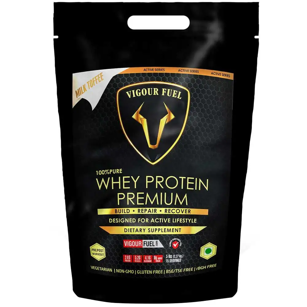 Vigour Fuel 100% Whey Protein Premium,  5 lb  Milk Toffee