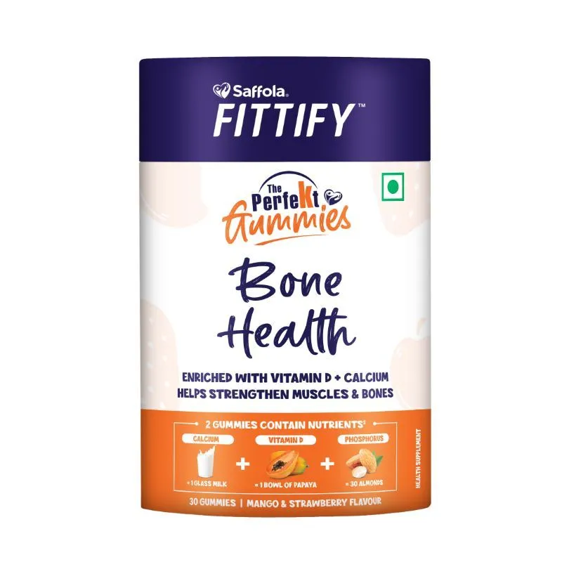 Saffola FITTIFY The Perfekt Gummies For Bone Health - Mango & Strawberry Flavour