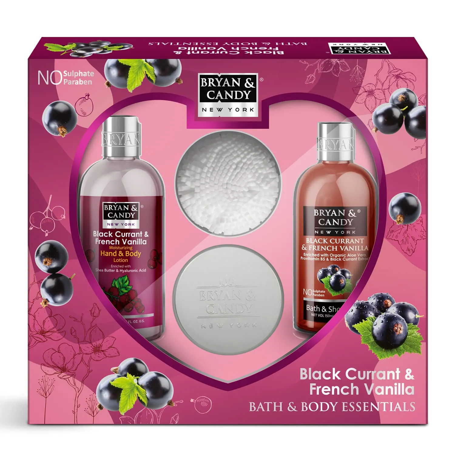 BRYAN & CANDY New York Black Currant And French Vanilla Gift Set For Women Heart Kit (Pack Of 3)