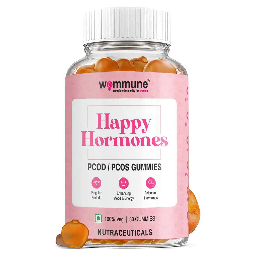 Wommune Happy Hormones PCOD PCOS,  30 gummies  Unflavoured