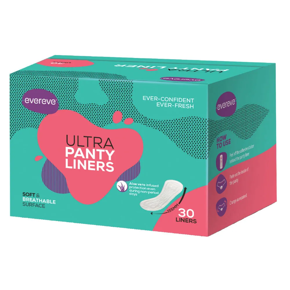 EverEve Anti Bacterial Panty Liners for Women - 30 Pcs