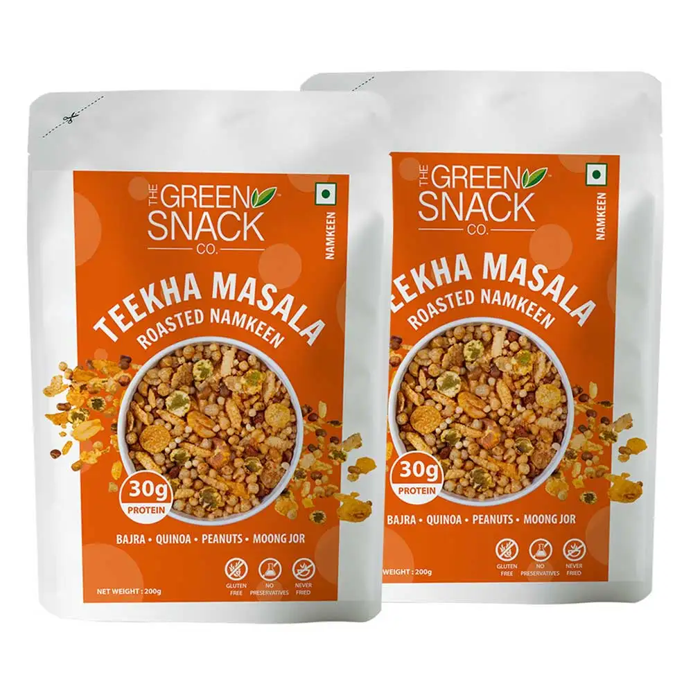 The Green Snack Co. Roasted Namkeen - Pack of 2,  Teekha Masala  200 g