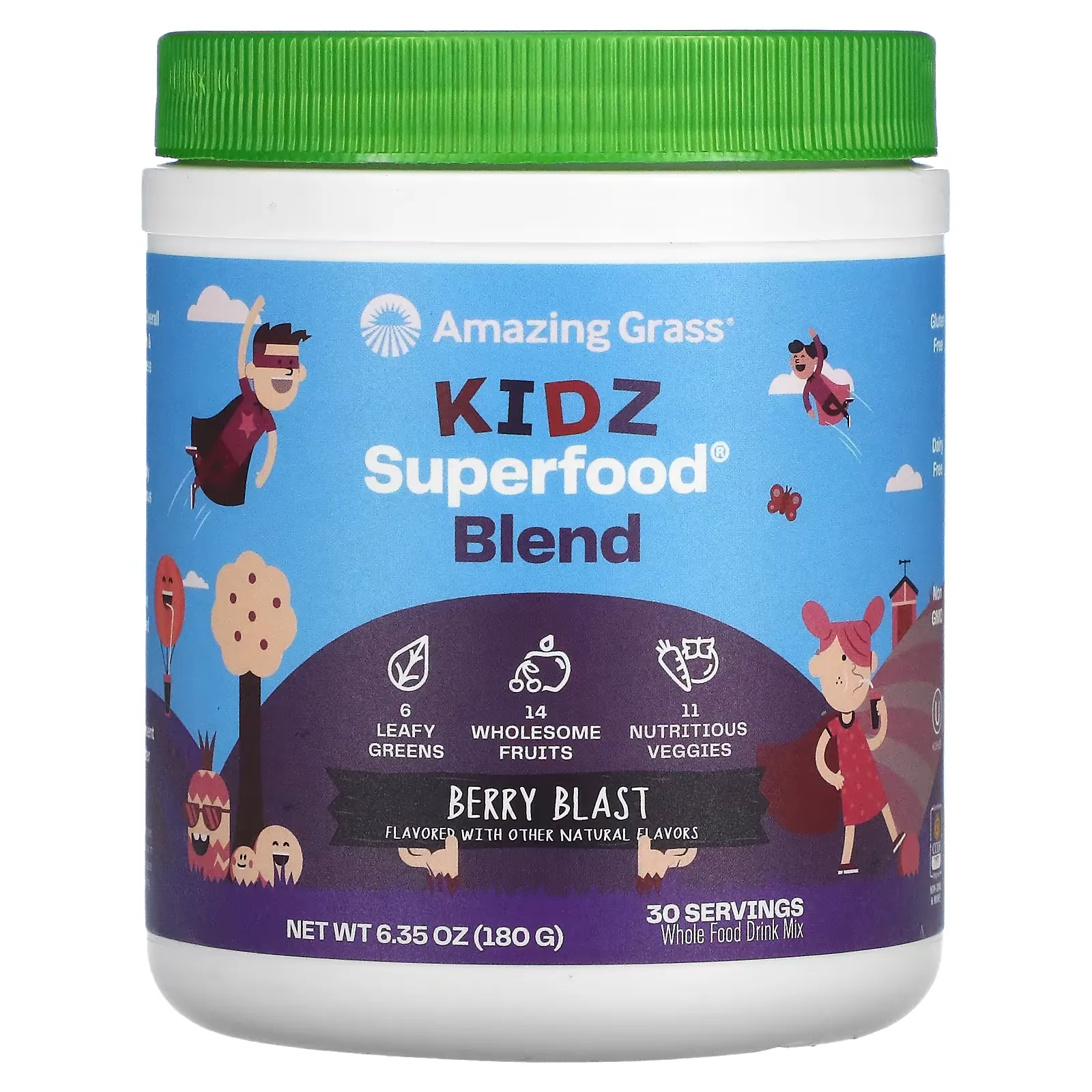 Kidz Superfood Blend, Berry Blast, 6.35 oz (180 g)