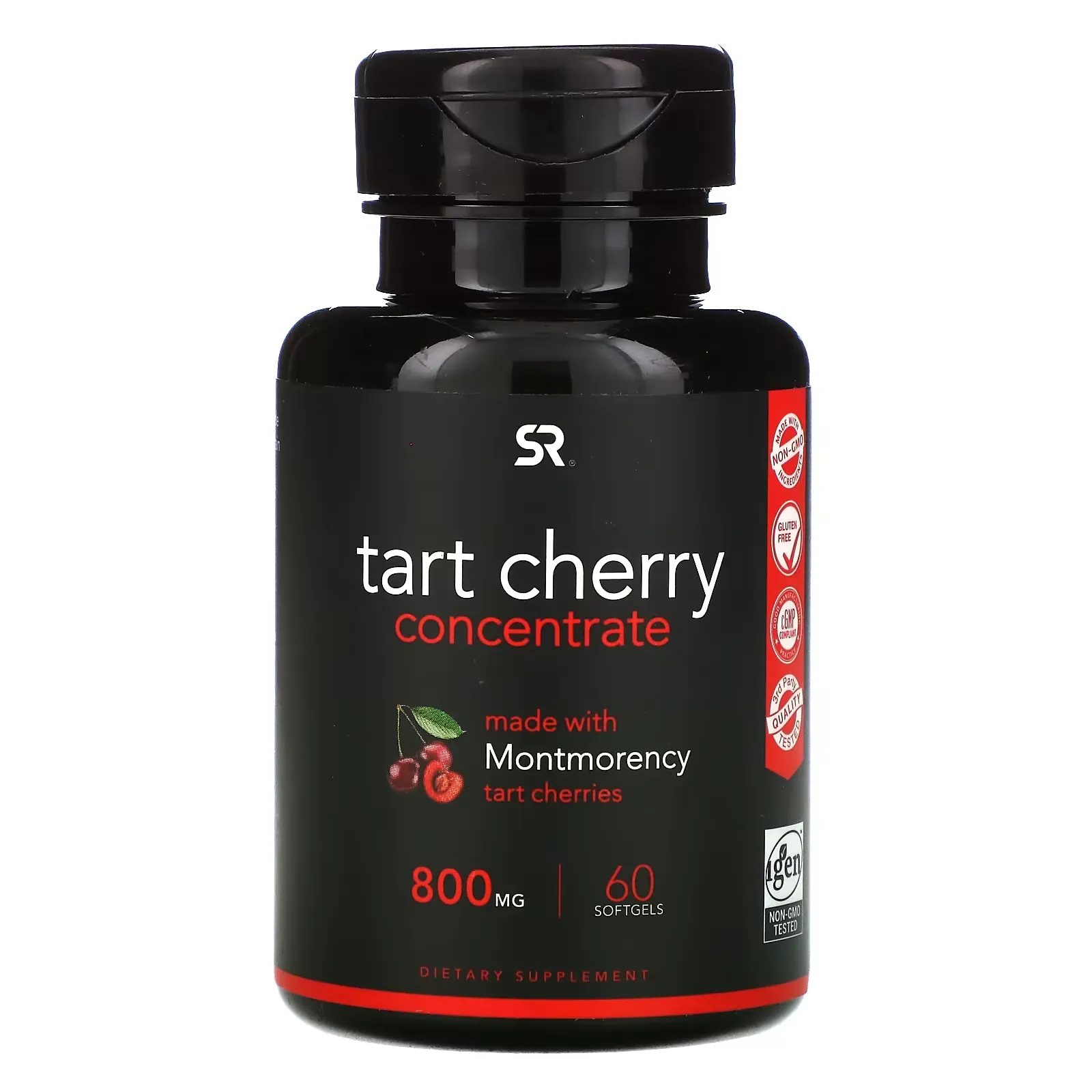 Tart Cherry Concentrate, 800 mg, 60 Softgels