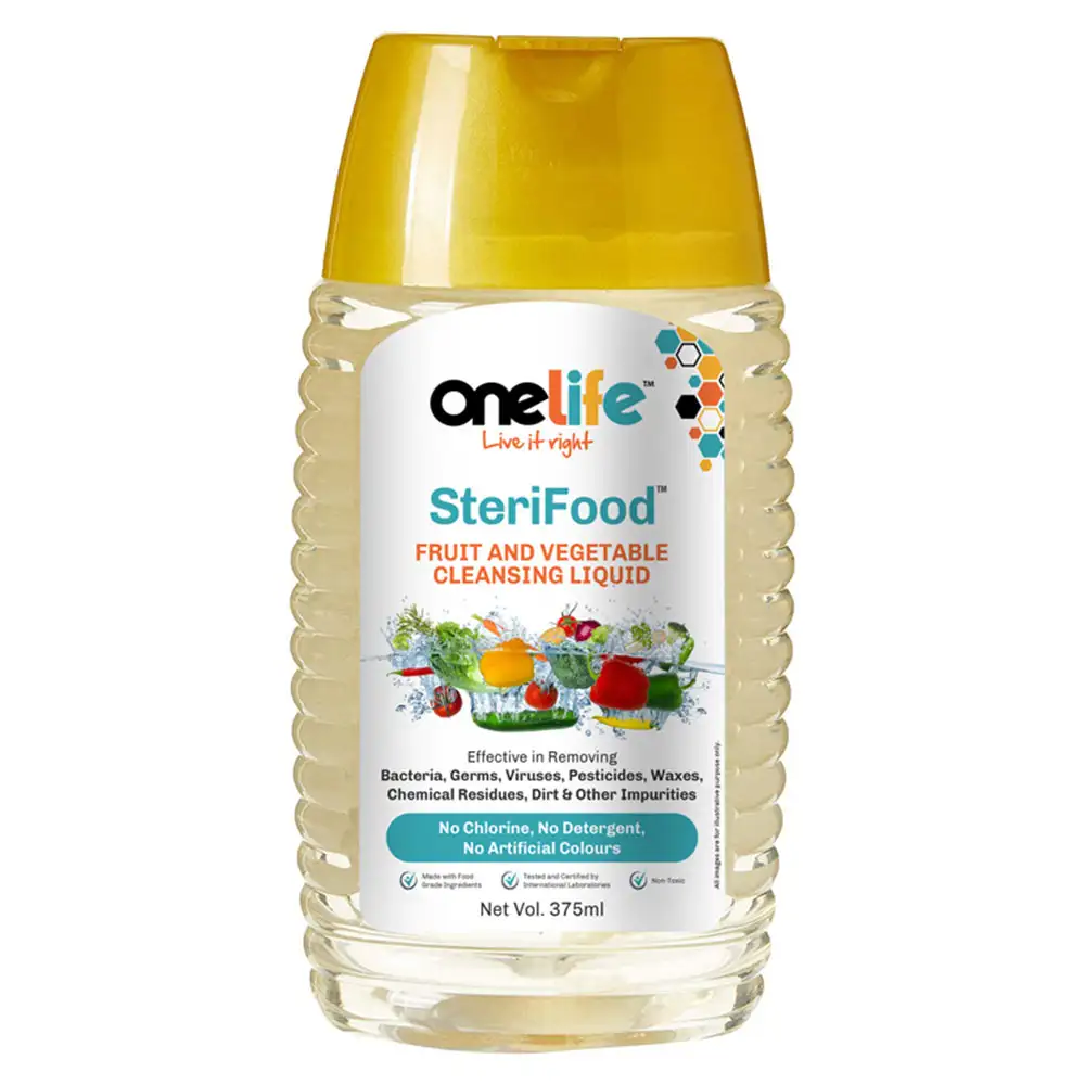 OneLife Steri Food,  Fragrance Free  375 ml  Fruit & Vegetable Cleansing Liquid