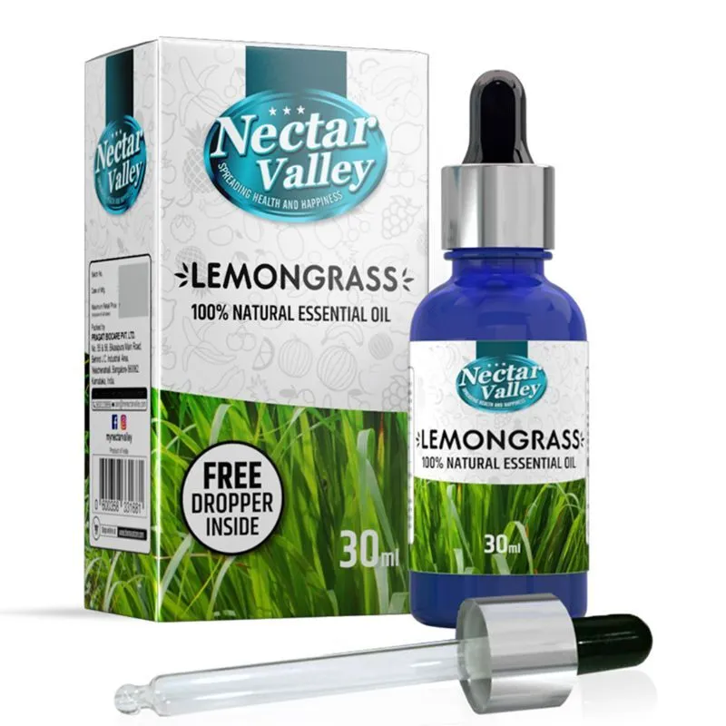 Nectar Valley Lemon Grass Essential Oil, 100% Pure Lemongrass Oil For Scent / Diffuser