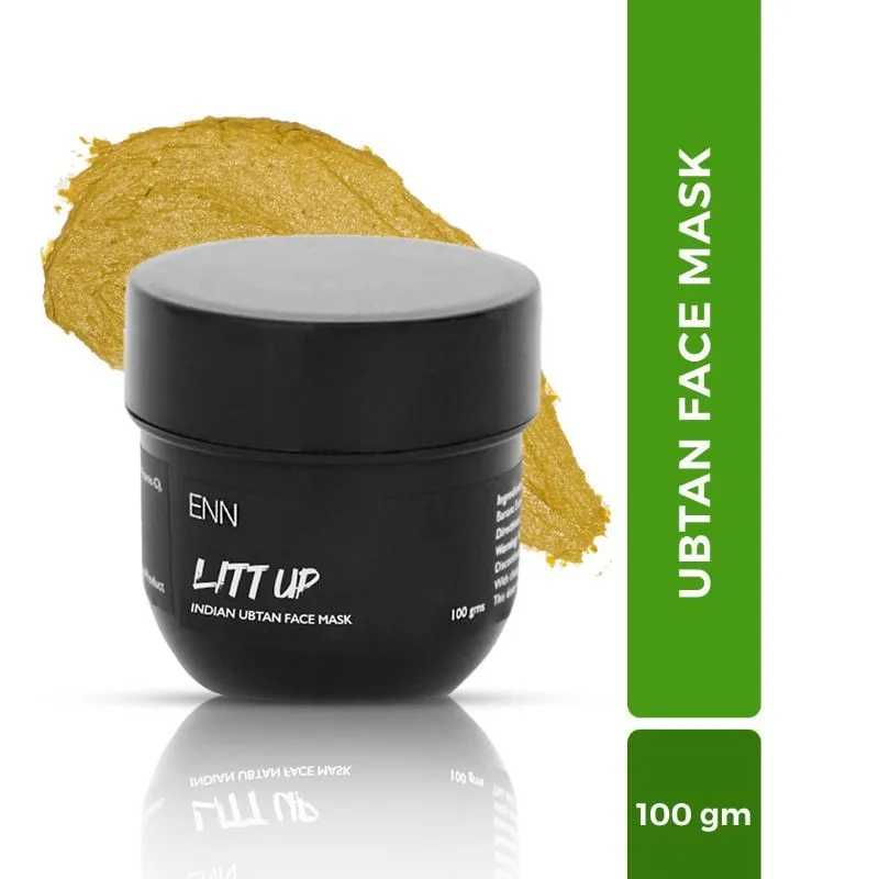 ENN Litt Up Insta Glow Indian Ubtam Face Mask for Glowing Skin with Turmeric & Sandalwood