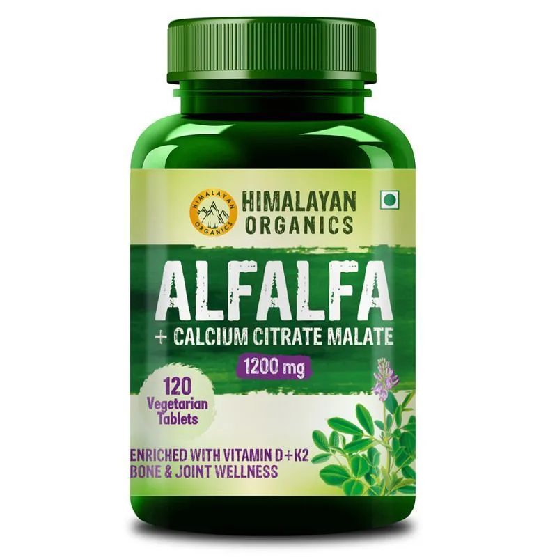 Himalayan Organics Alfalfa Calcium Citrate Malate 1200mg Tablets