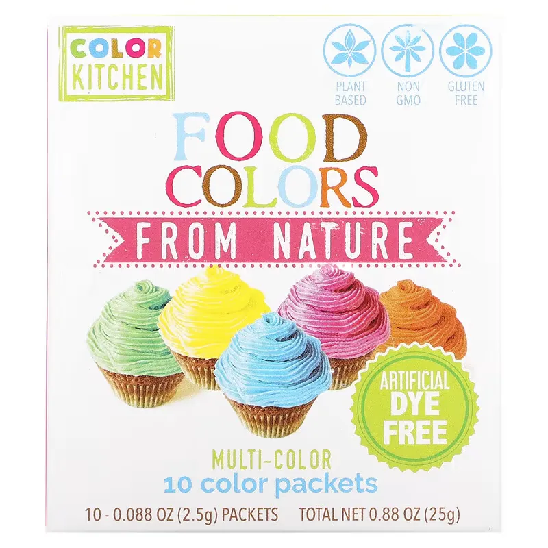 Food Colors From Nature, Multi-Color, 10 Color Packets, 0.088 oz (2.5 g) Each