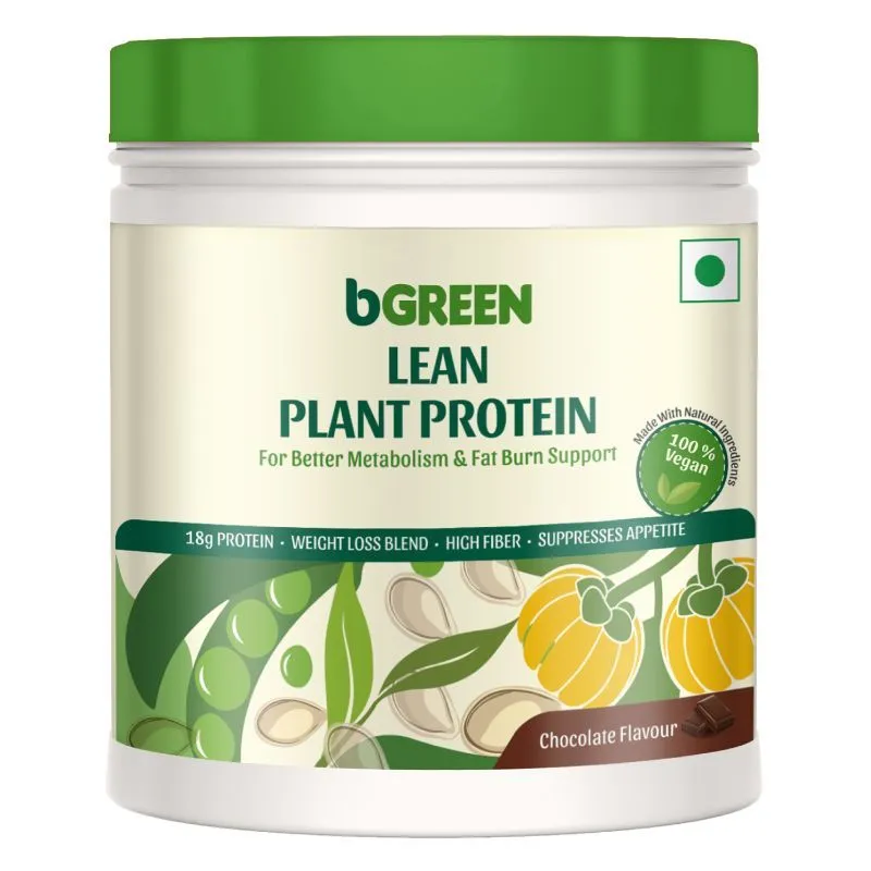 bGREEN by HealthKart Lean Plant Protein, 18 g Vegan Protein with Pea Protein (Chocolate)