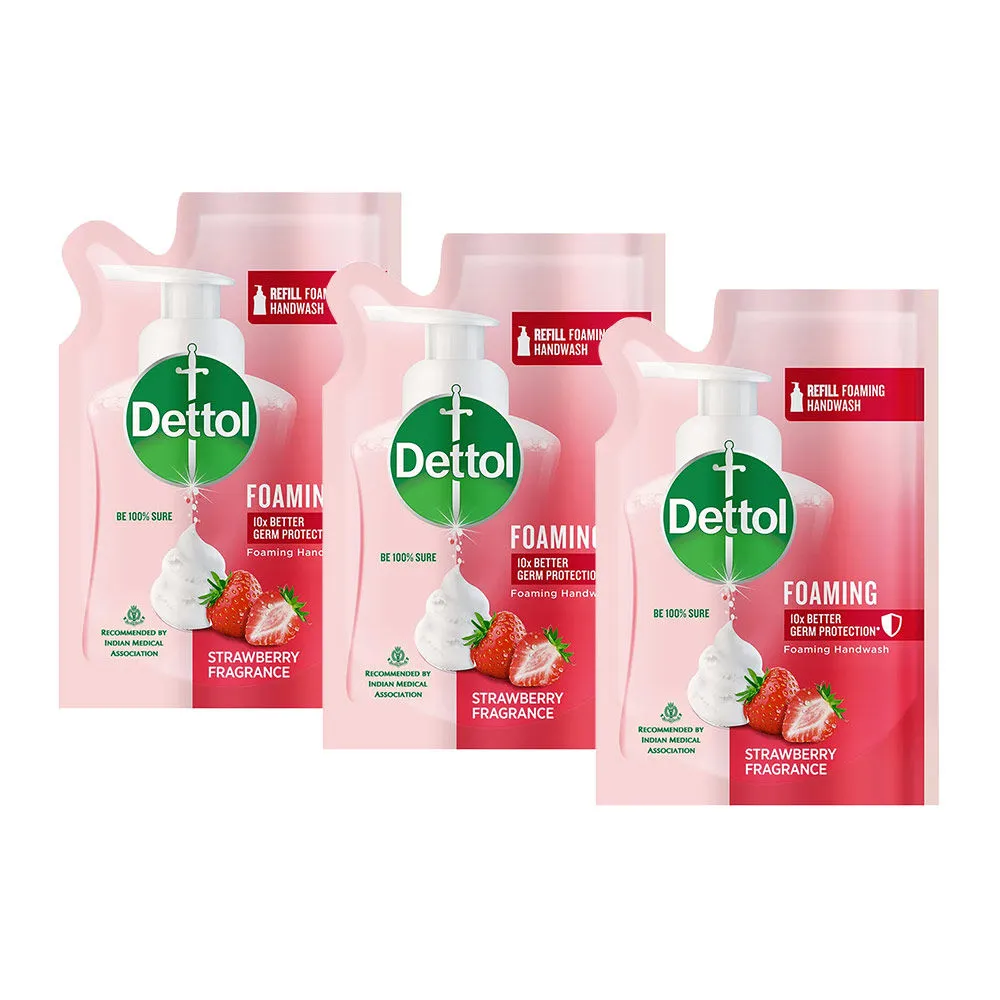 Dettol Strawberry Fragrance Foaming Handwash Refill Pouch (Pack of 2)