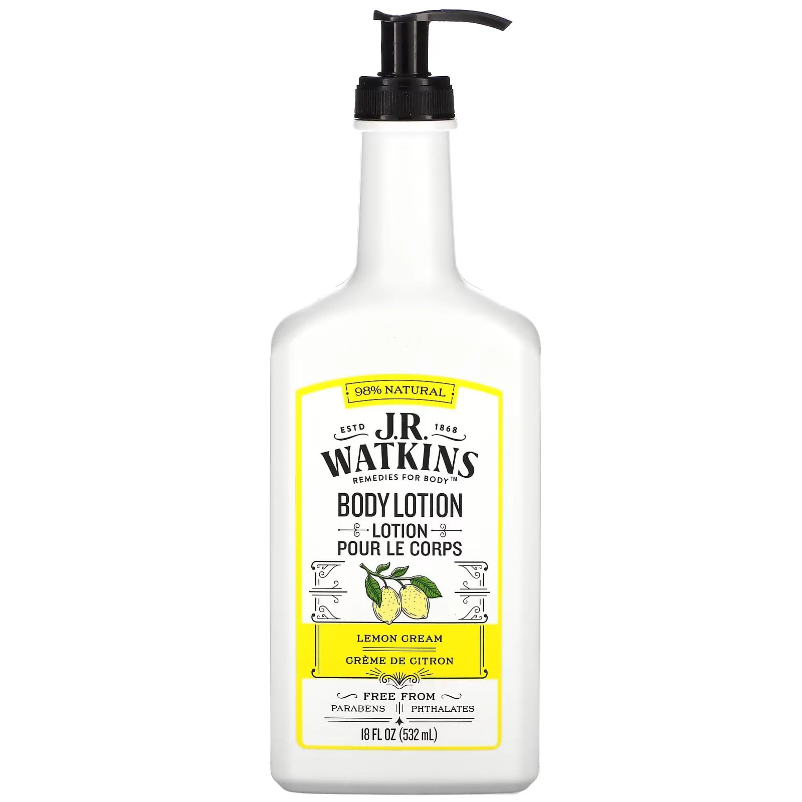 Body Lotion, Lemon Cream, 18 fl oz (532 ml)