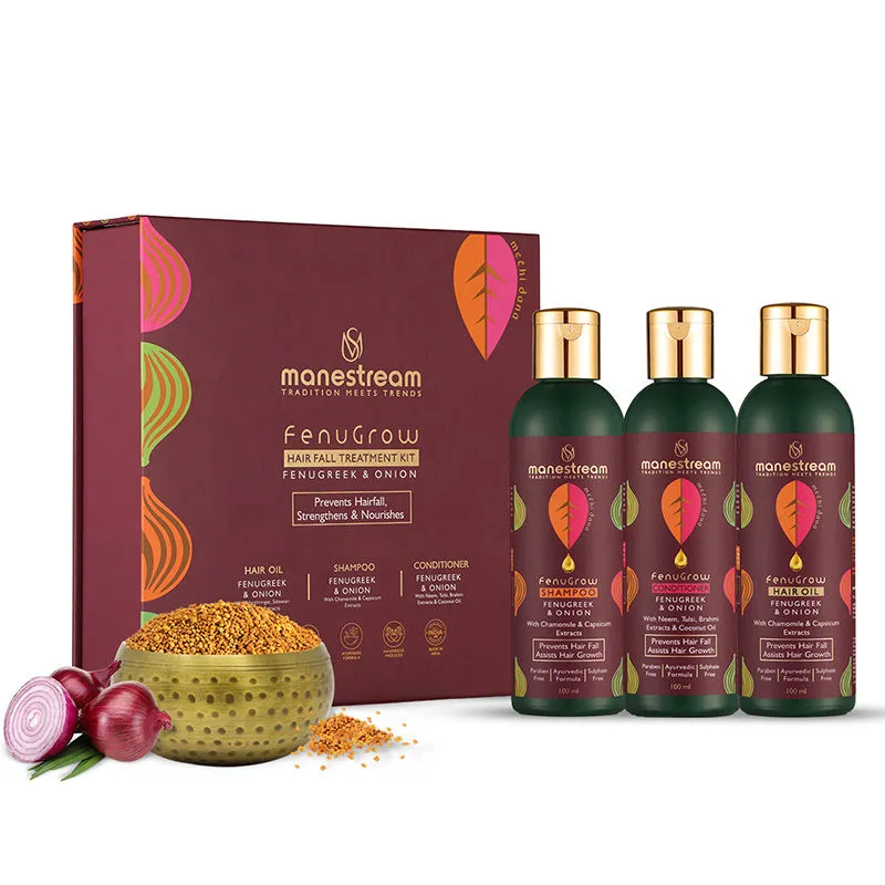 Manestream Fenugrow Fenugreek & Onion Hairfall Treatment Kit