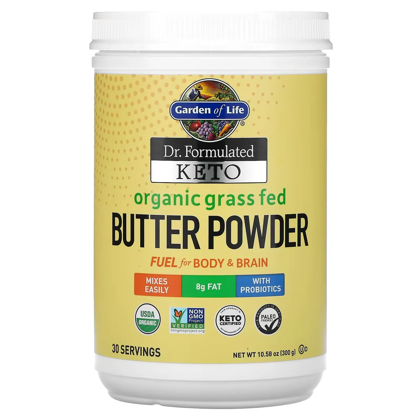 Dr. Formulated Keto, Organic Grass Fed Butter Powder, 10.58 oz (300 g)