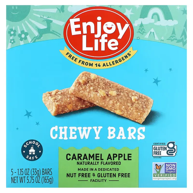 Chewy Bars, Caramel Apple, 5 Bars, 1.15 oz (33 g) Each