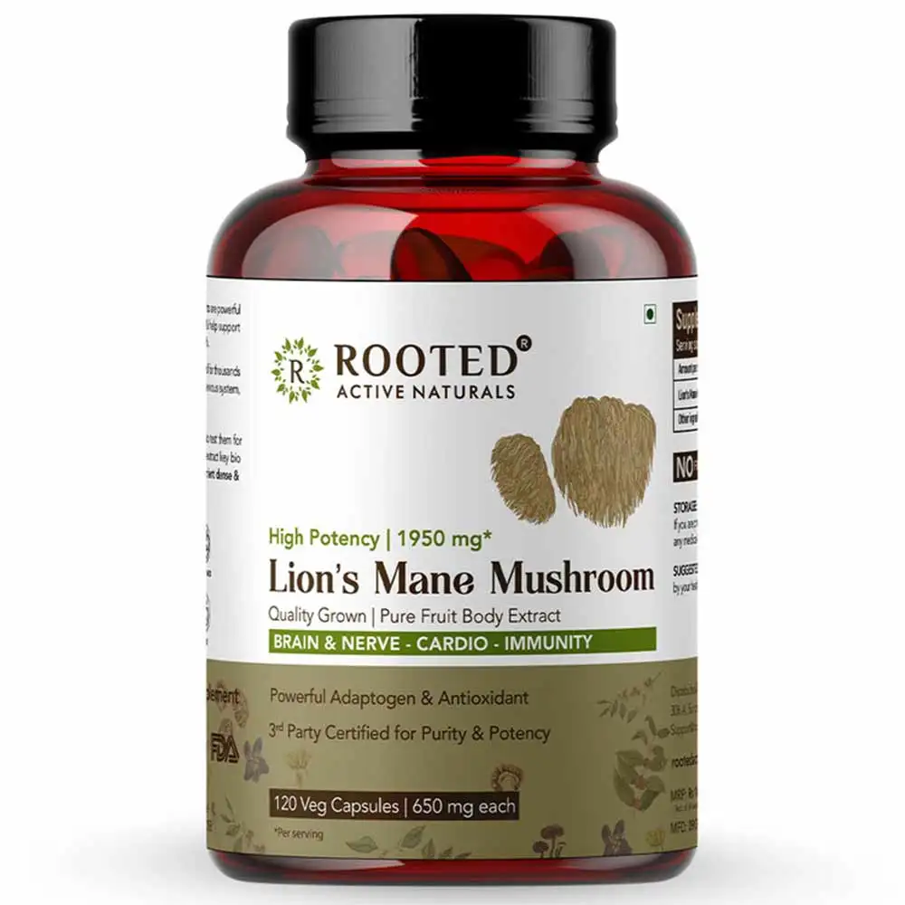 Rooted Active Naturals Lion's Mane Mushroom,  120 capsules