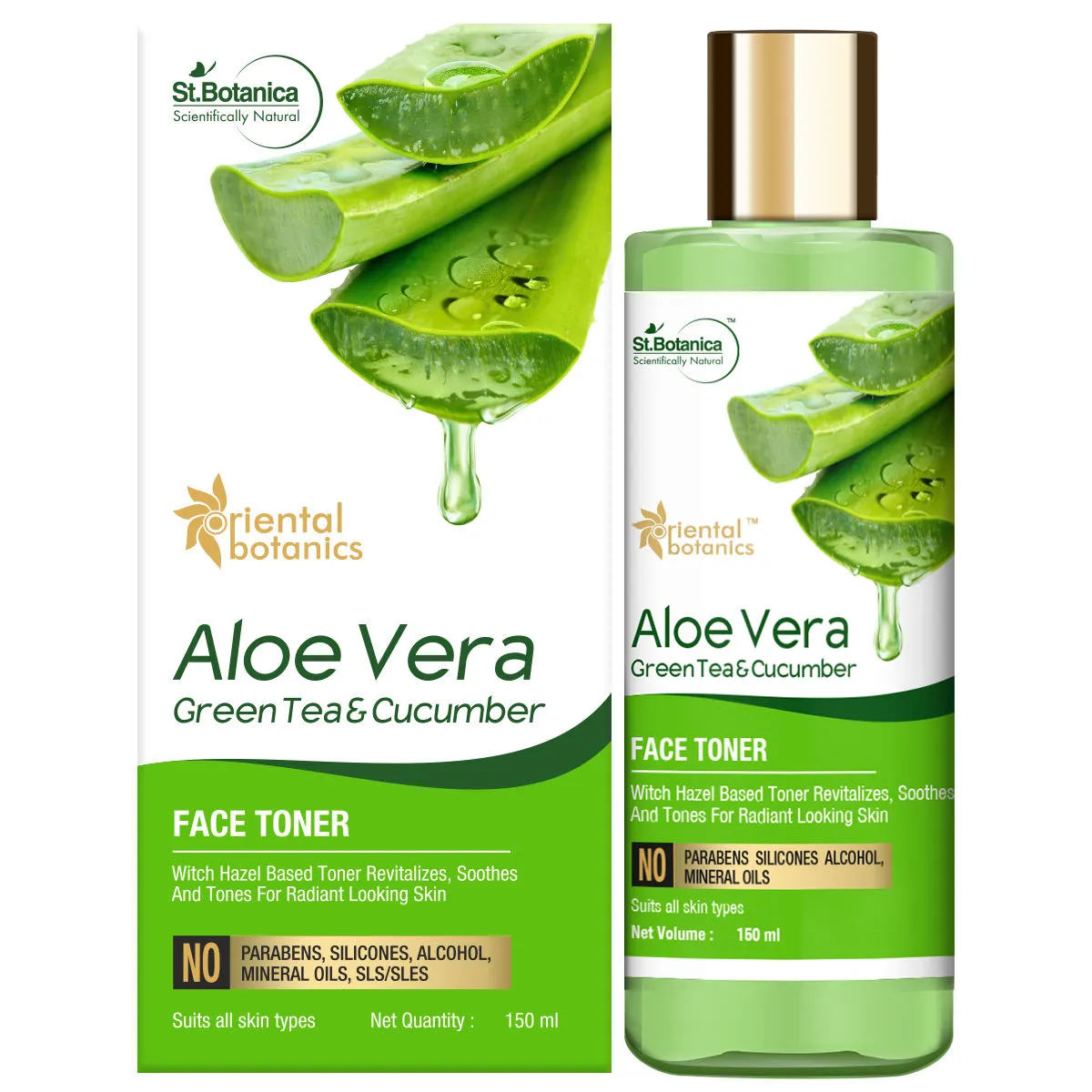 Oriental Botanics Aloe Vera, Green Tea & Cucumber Face Toner