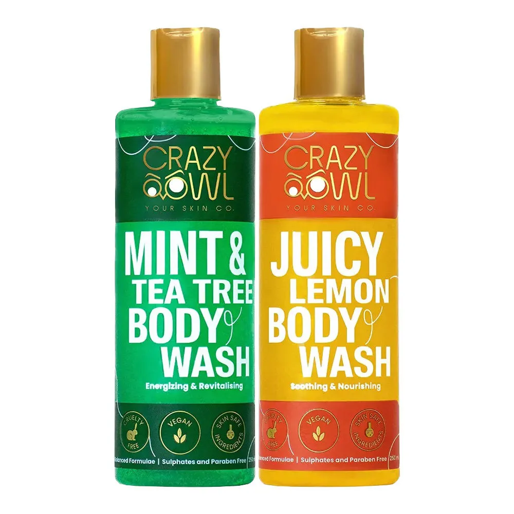 Crazy Owl Mint & Tea Tree Mint And Juicy Lemon Body Wash Combo Pack