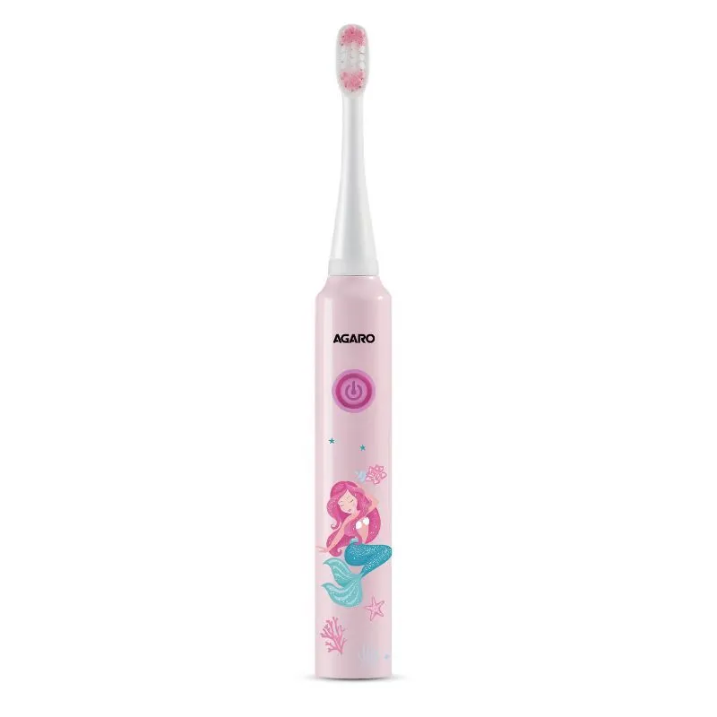 Agaro Rex DLX Sonic Electric Toothbrush For Kids With 6 Brushing Modes AA Battery Pink