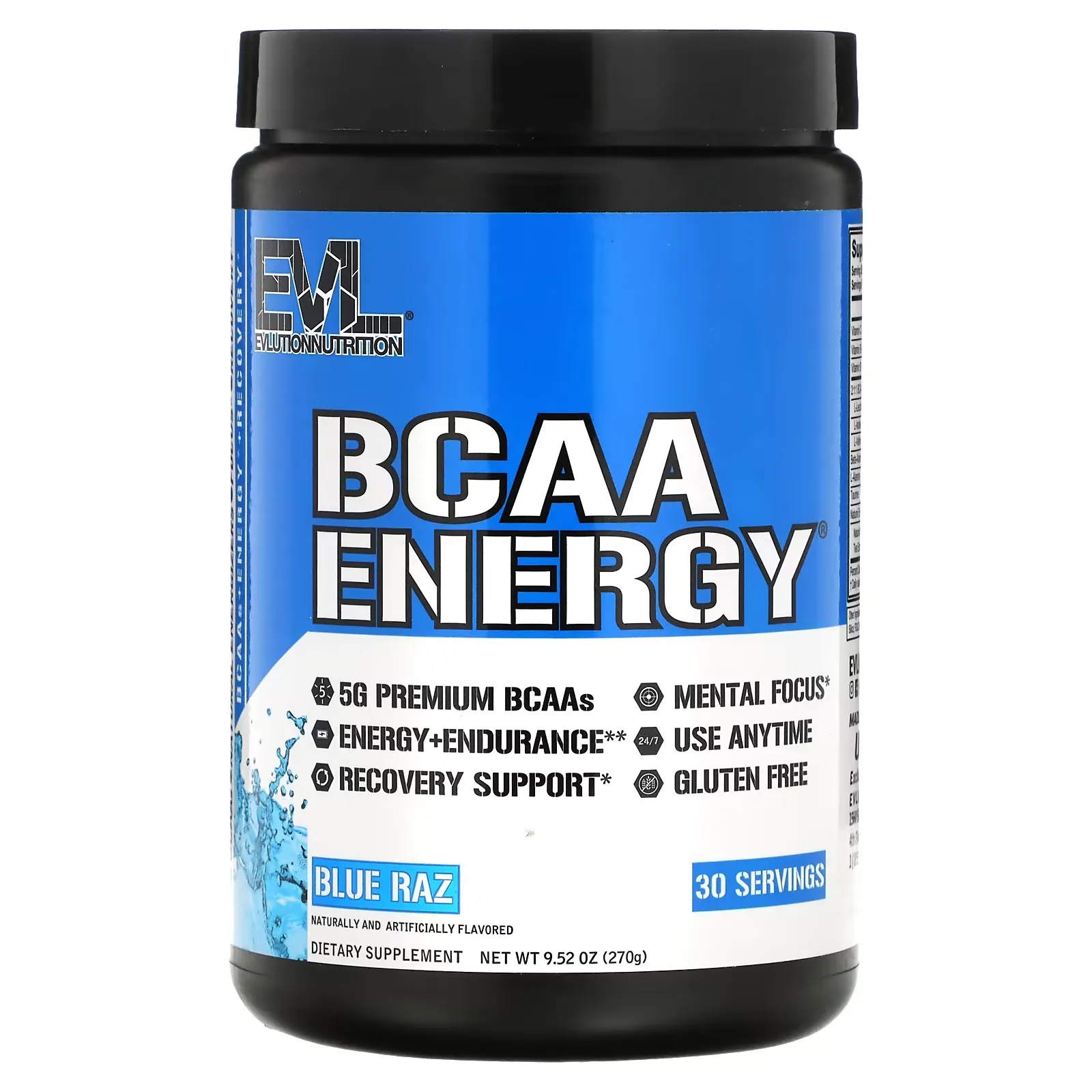 BCAA ENERGY, Blue Raz, 9.52 oz (270 g)