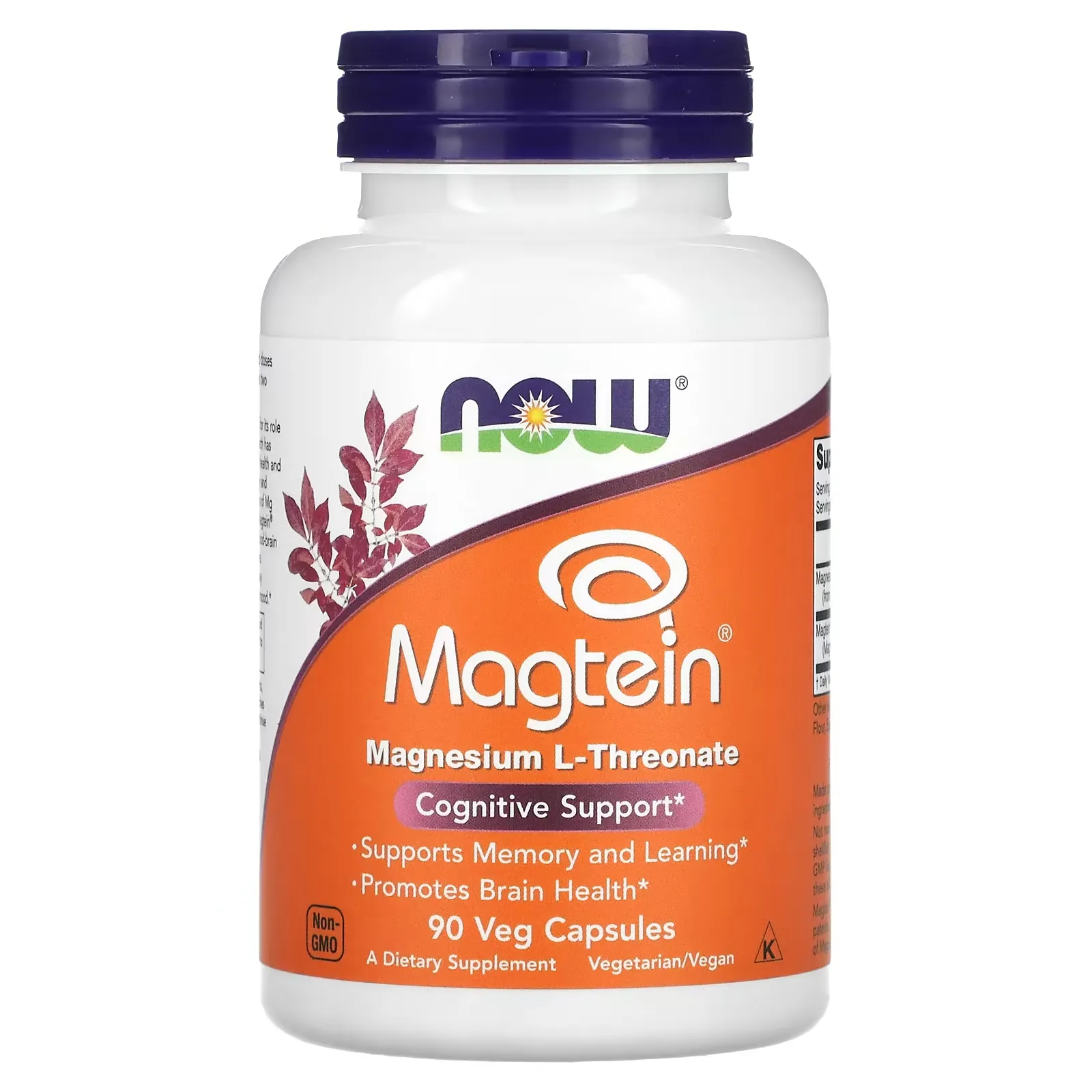 Magtein, Magnesium L-Threonate, 90 Veg Capsules