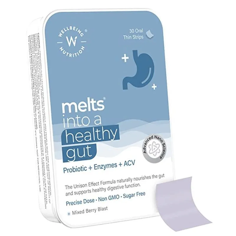 Wellbeing Nutrition Melts Healthy Gut 10B CFU Probiotic + ACV For Bloating & Indigestion