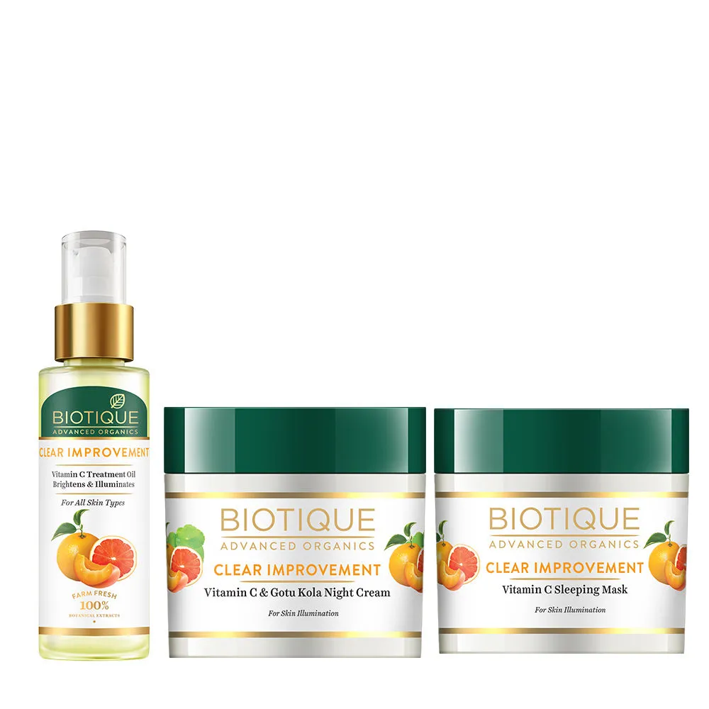 Biotique Vitamin C Night Cream Sleeping Mask & Face Oil Combo