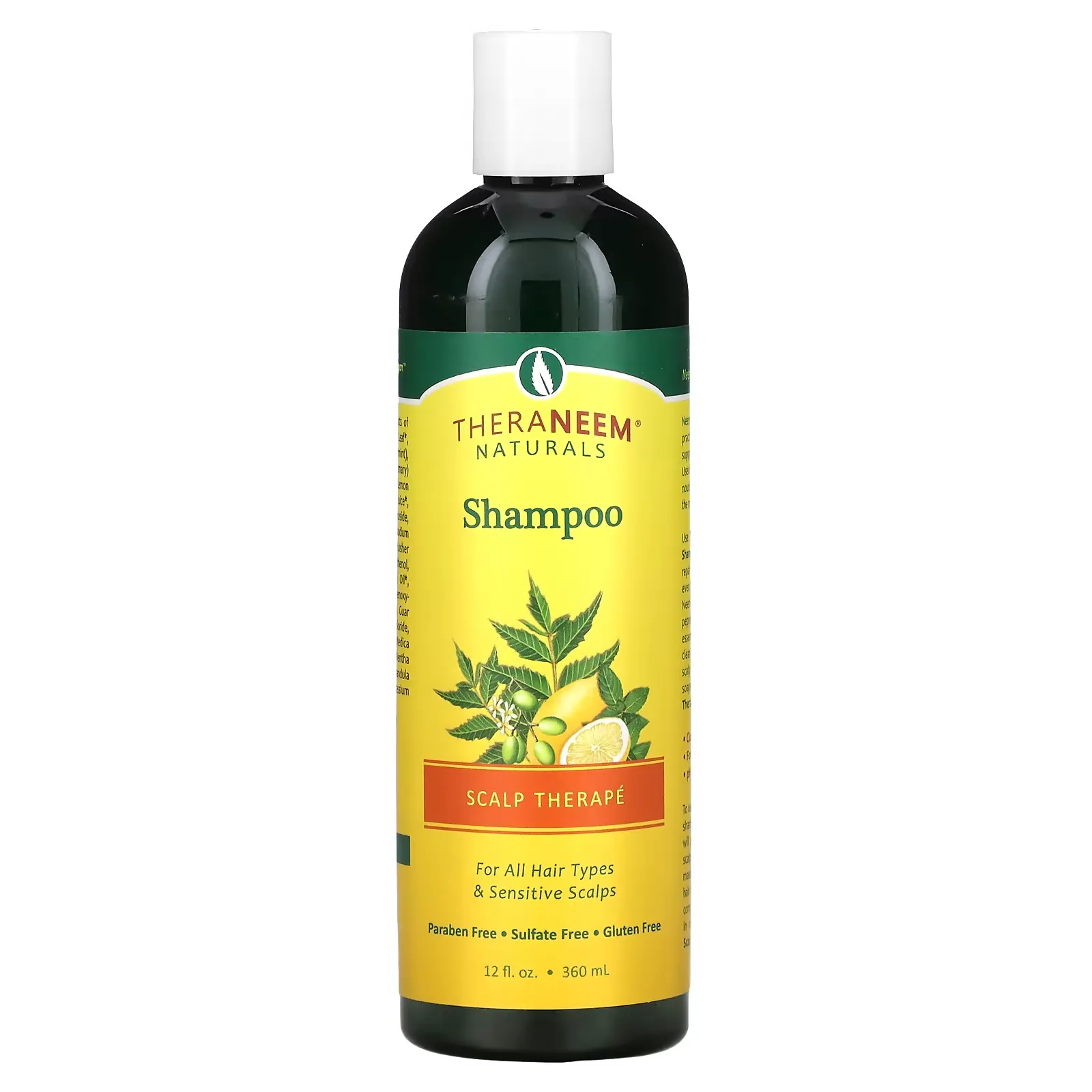 TheraNeem Naturals, Scalp Therape Shampoo, For All Hair Types & Sensitive Scalps, 12 fl oz (360 ml)