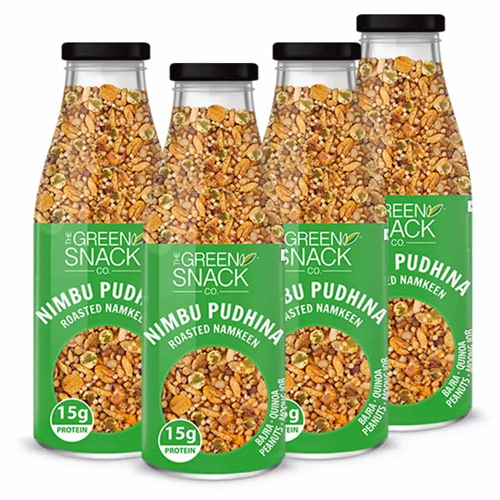 The Green Snack Co. Roasted Namkeen - Pack of 4,  Nimbu Pudhina  100 g