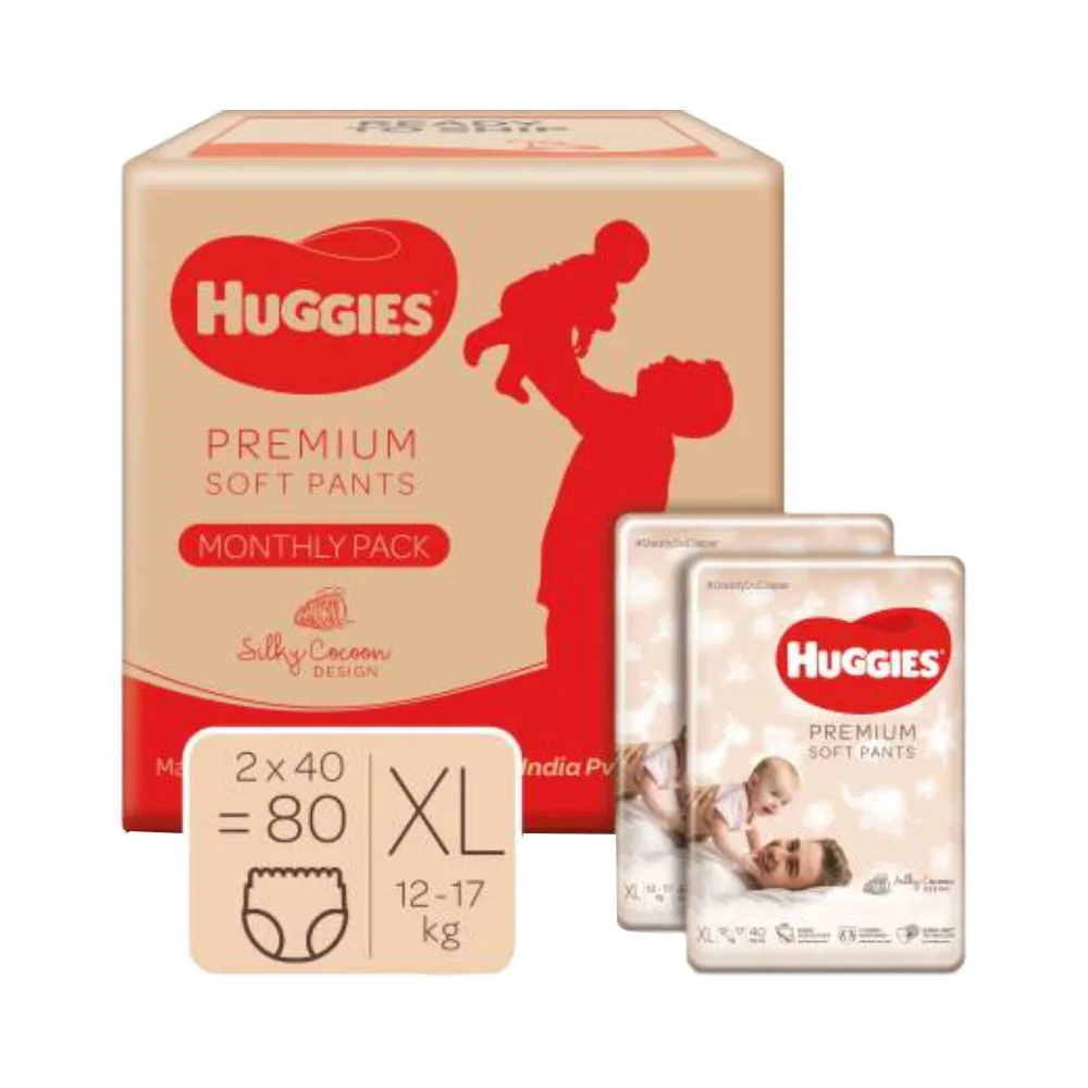 Huggies Premium Soft Pants - Monthly Box Pack - Extra Large Size Diaper Pants